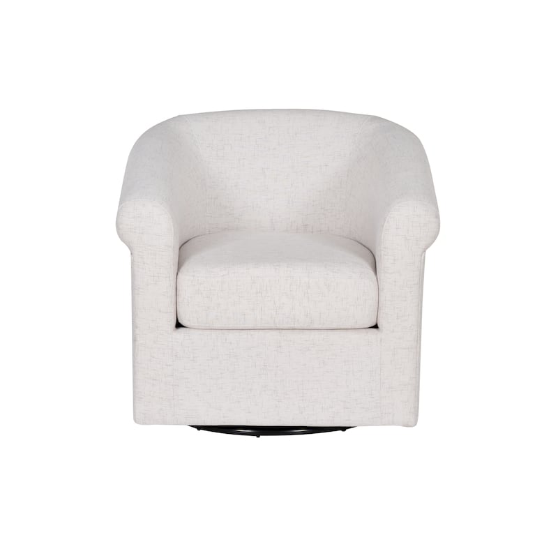 Moriarty Bone Fabric Accent Swivel Chair