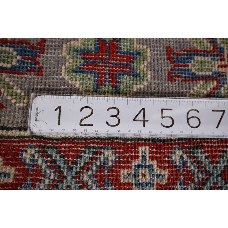 Traditional Gray Kazak Oriental Area Rug Handmade Wool Carpet - 5'8" x 8'0"