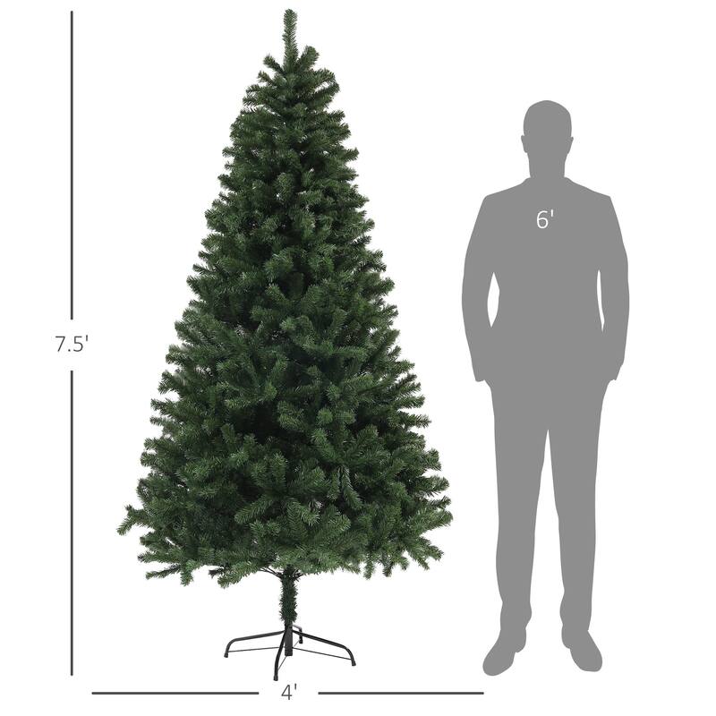 Pre-Lit 6ft/7.5ft/9ft Artificial Christmas Tree with Realistic PVC Needles and Easy Setup, Ideal for Holiday Decor