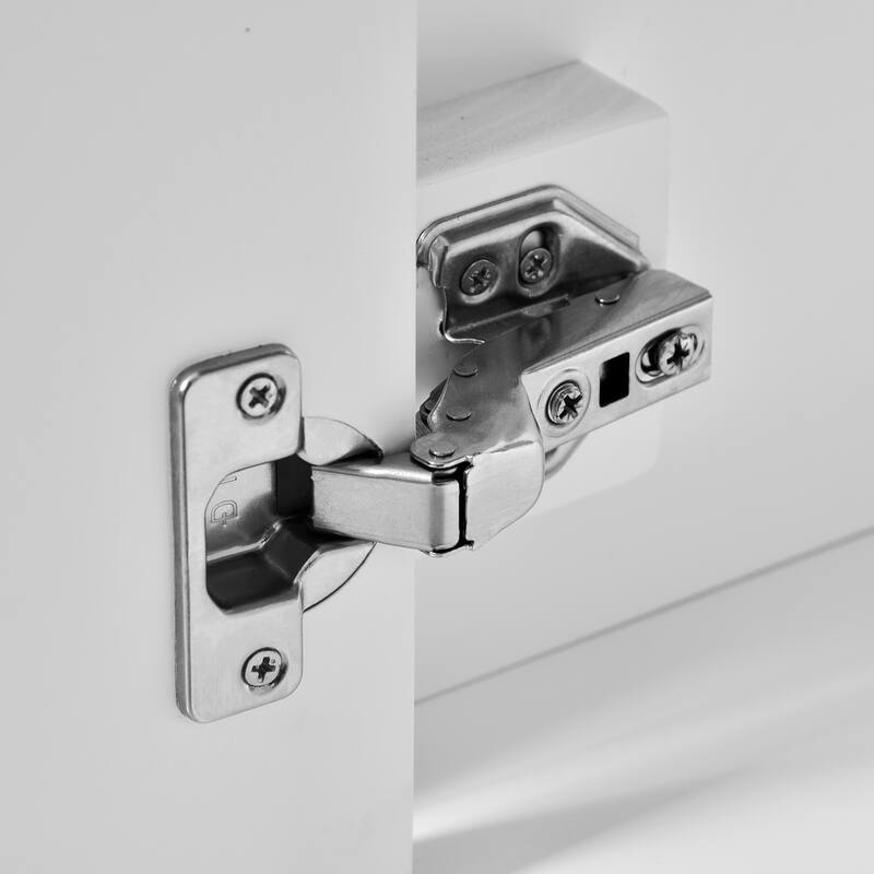 Simple Freestanding Bathroom Vanity Storage Cabinet with 3 Drawers of Different Sizes, Soft Close Door and Metal Handles