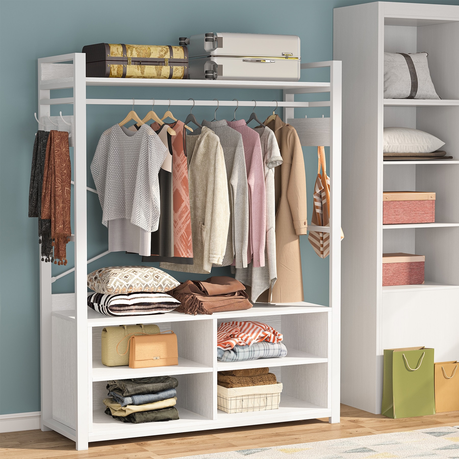 https://ak1.ostkcdn.com/images/products/is/images/direct/d3723b55f747ec6f7bee84e72f1986fc7803619a/Free-standing-Closet-Clothing-Rack%2C-Metal-Closet-Organizer-System-with-Shelves.jpg
