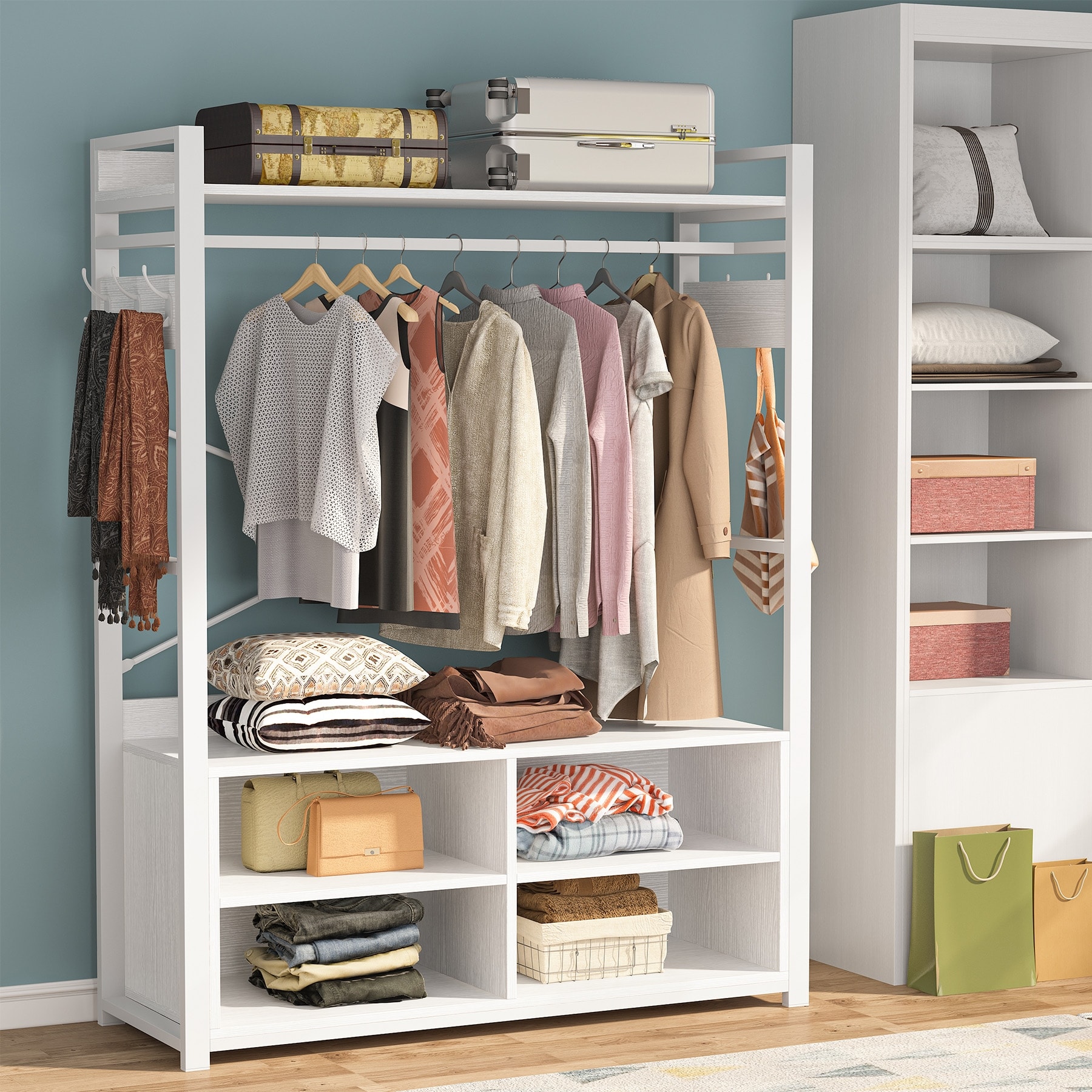 Free standing wire closet shelving clearance