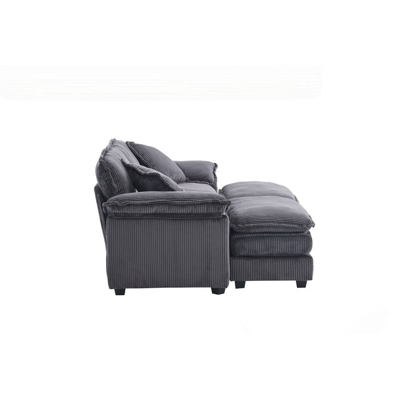 2-seats Sofa With 2 Back Pillows