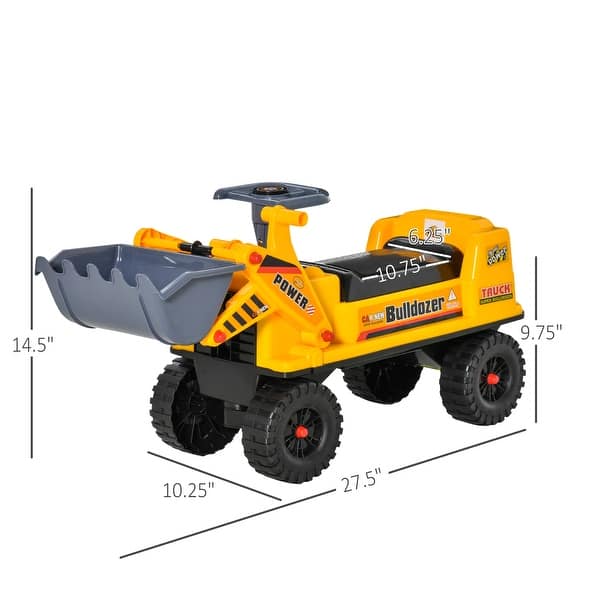 Kids Bulldozer Ride-On Toy for Toddler with Tough Wheels, Outdoor Construction Toy with Controllable Digging Bucket