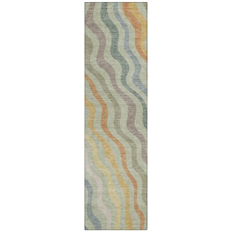 Machine Washable Indoor/ Outdoor Modern Eureka Chantille Rug