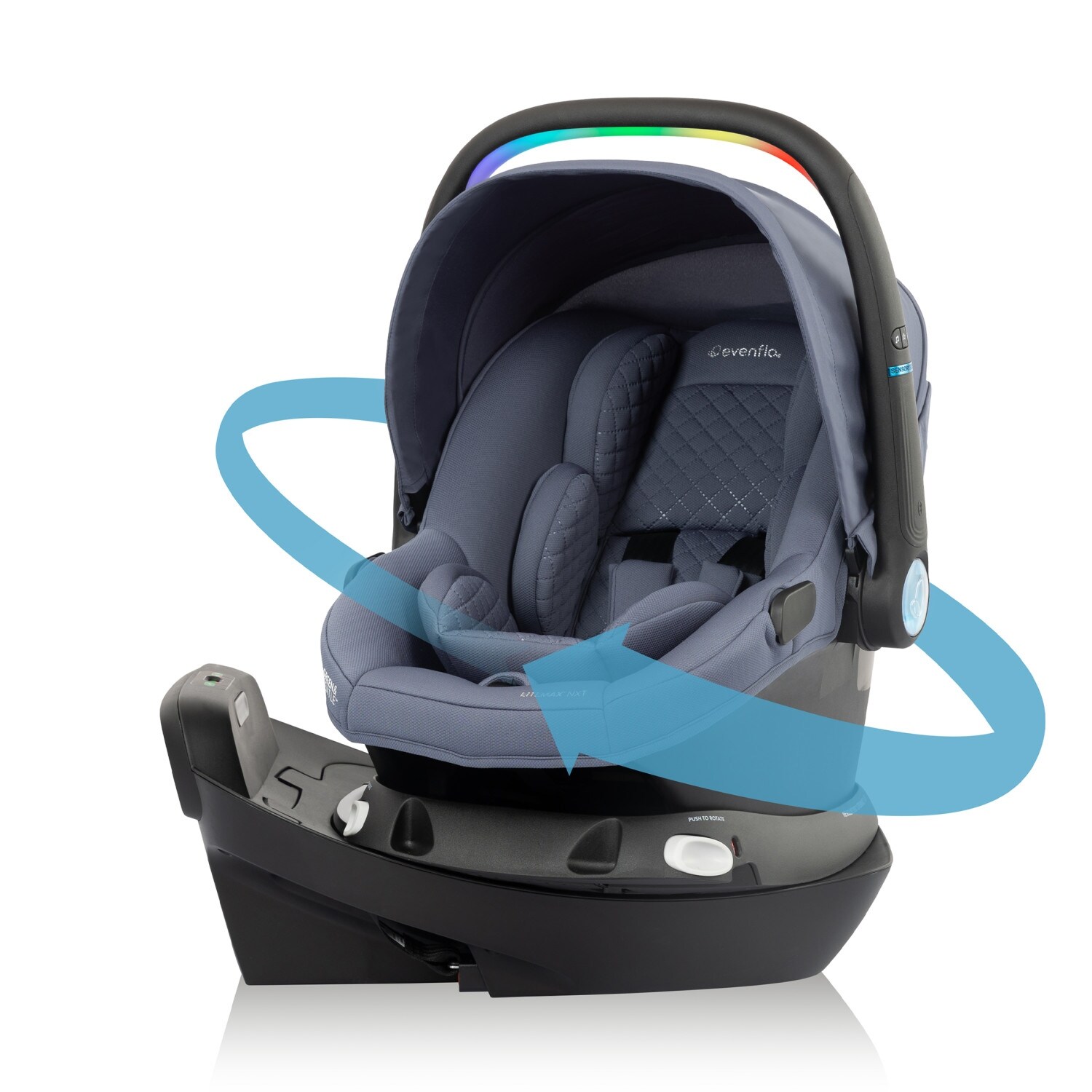 Evenflo Revolve180 LiteMax NXT Rotational Infant Car Seat with SensorySoothe