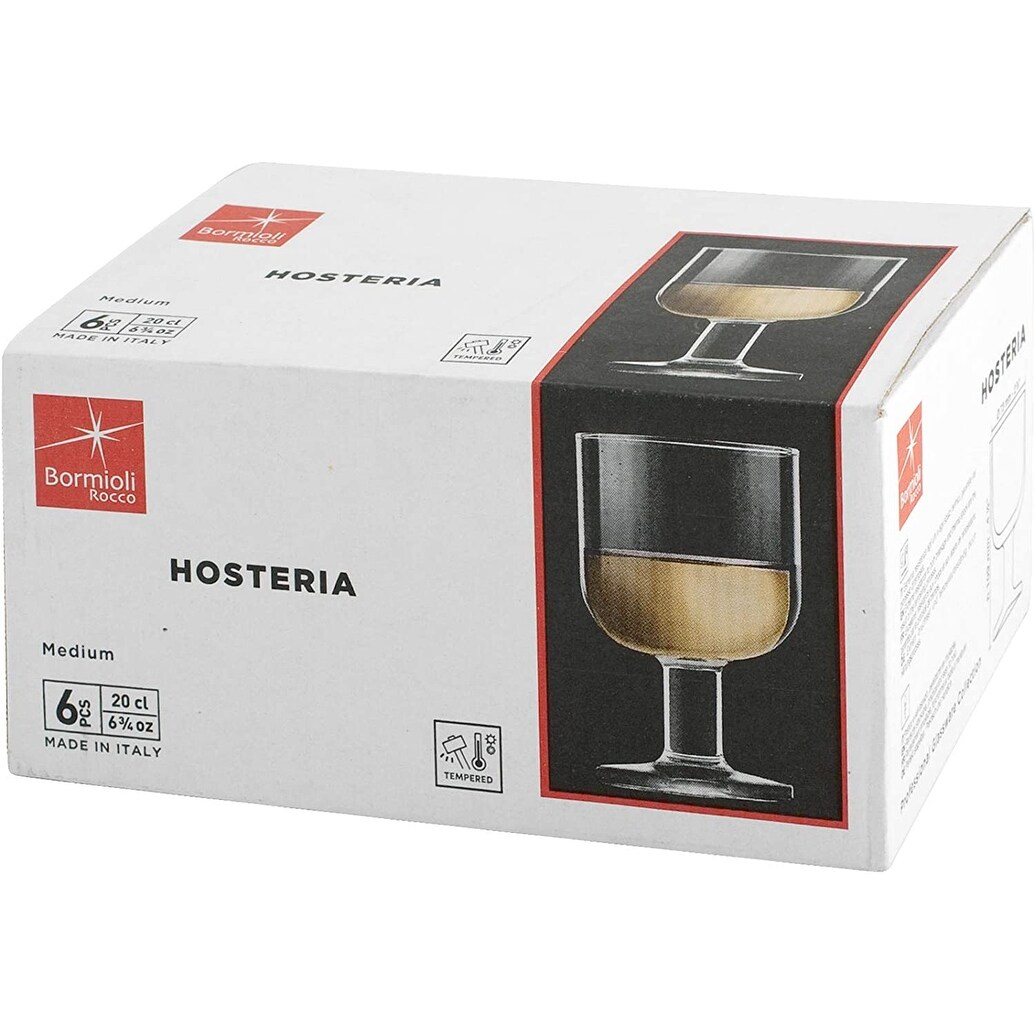 Bormioli Rocco Hosteria 9.5 oz. Large Stackable Wine Glasses (Set of 6)