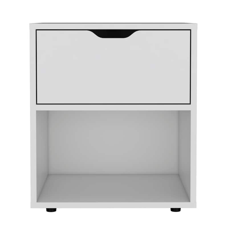 19.7-Inch High Nightstand End Table with Open Shelf