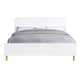 White High Gloss Finish Queen Bed: Contemporary Style, Diagonal Line ...