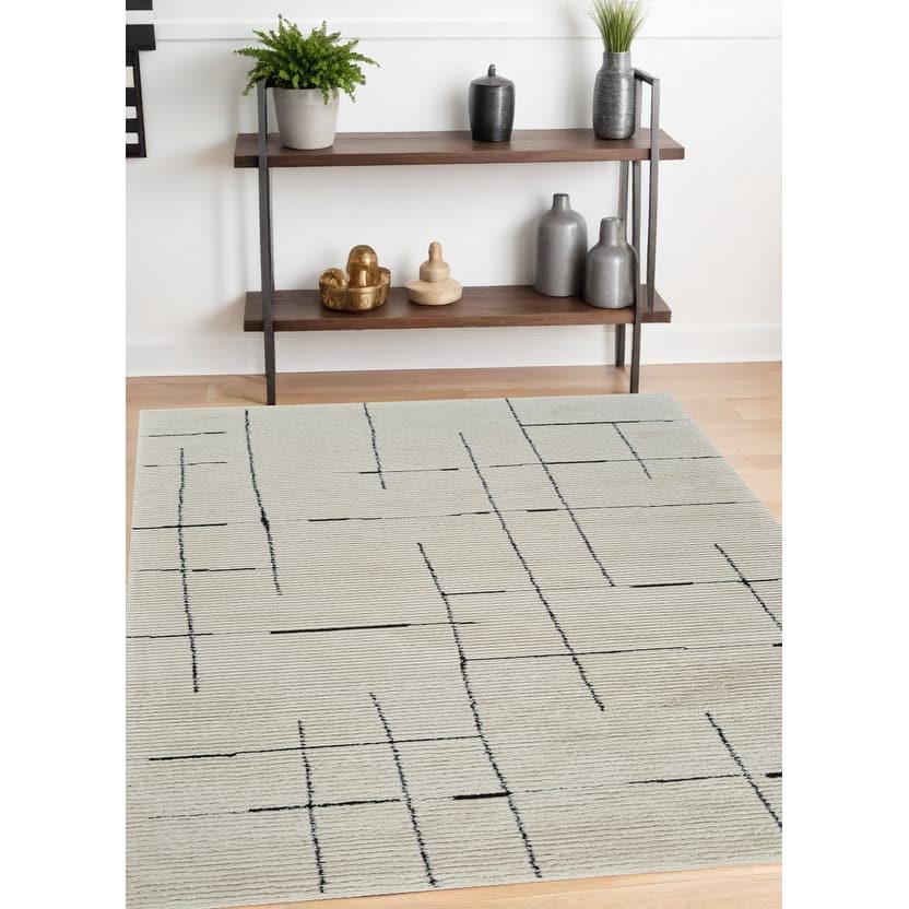 Bewos Distressed Abstract Modern Stain Resistant Soft Durable Area Rug By HomeRoots