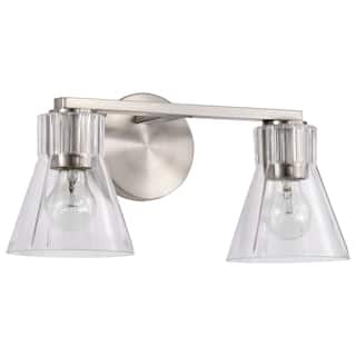 Gianna 2 Light Vanity Brushed Nickel Finish Clear Glass - Brushed Nickel