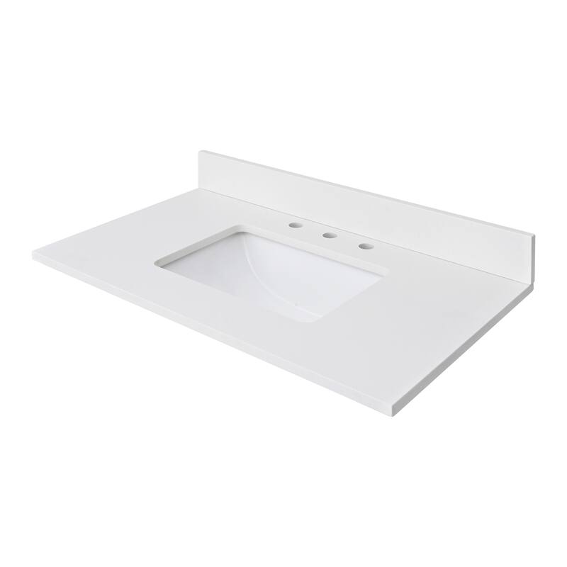 Avanity Quartz Vanity Top with Rectangular Undermount Sinks