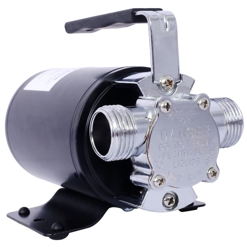 DC 12-Volt 330GPH Battery Powered Mini Portable Electric Utility Sump Transfer Water Pump with Water Hose Kit Black