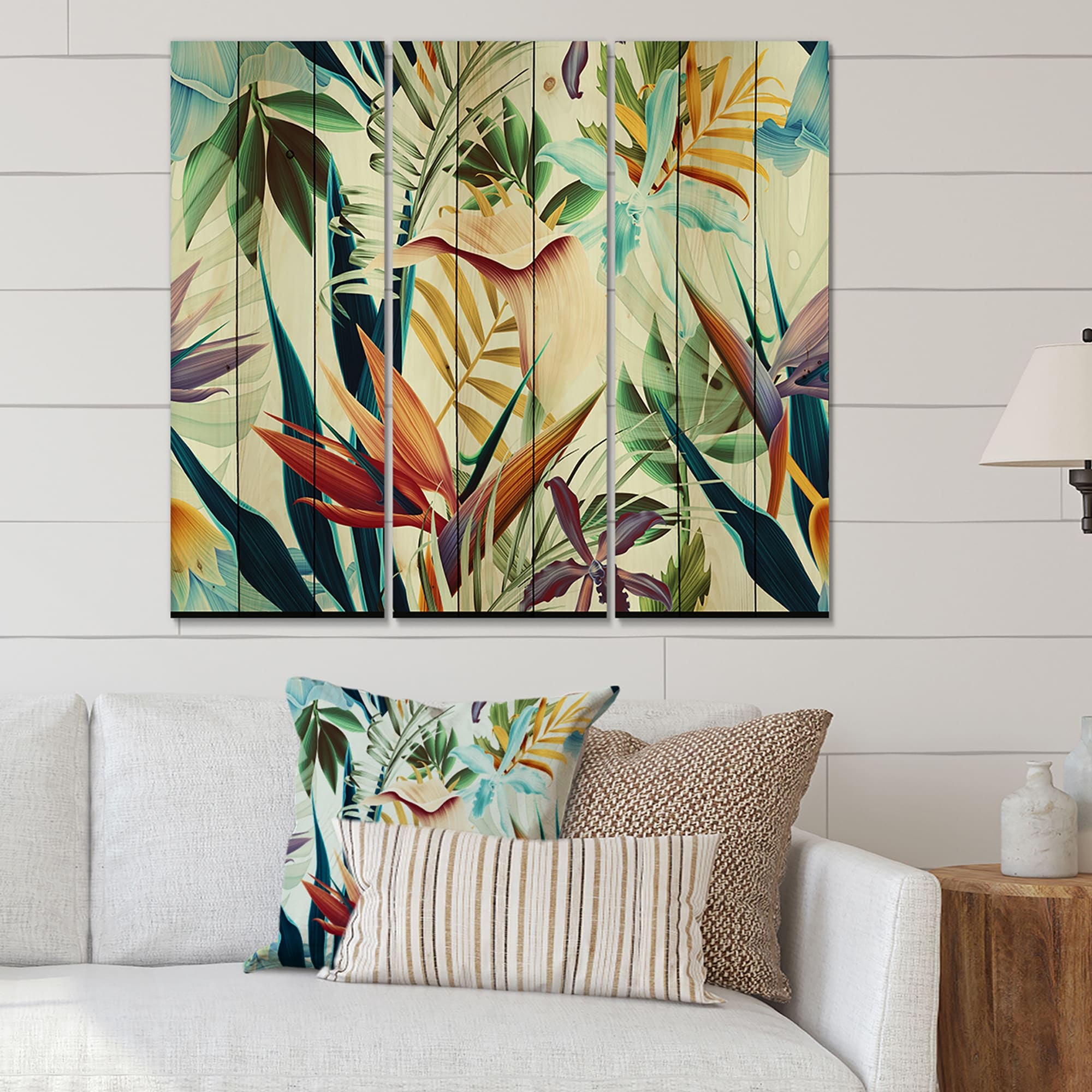 Designart 'Tropical VIntage Flowers I' Tropical Print on-image