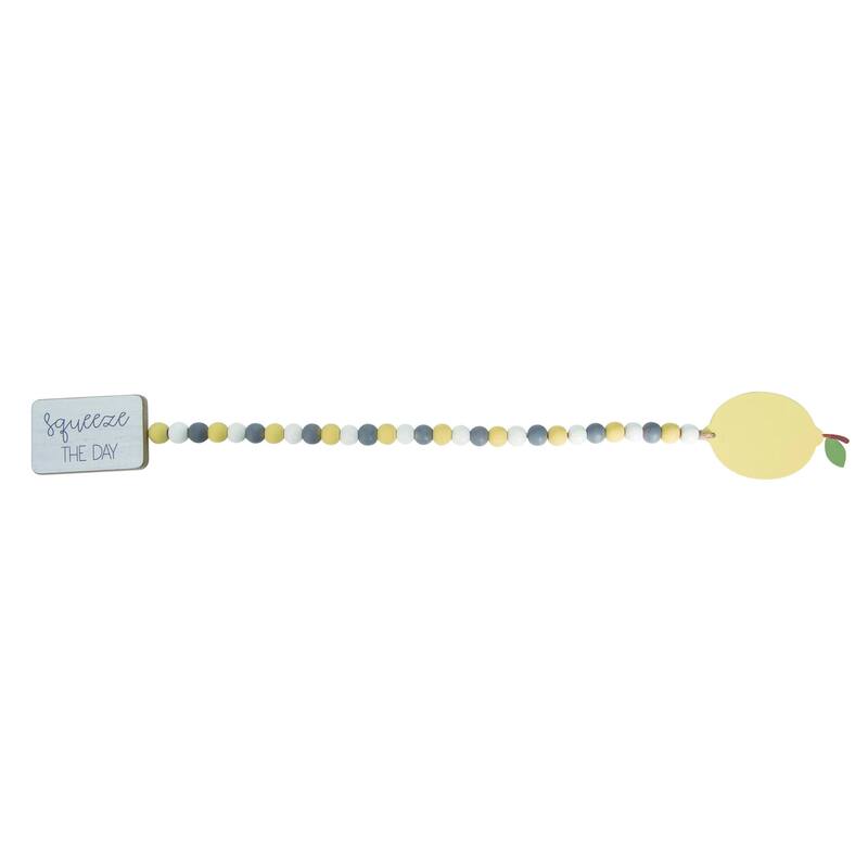Transpac Wood 22 in. Multicolor Spring Bead Lemon Garland