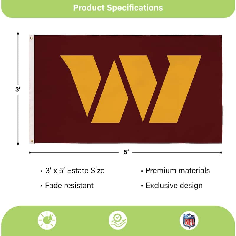 Washington Commanders Single Sided Flag w/ 2 Grommets, 3'x5'