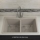 preview thumbnail 2 of 6, 33 Inch Lexicon Platinum Quartz Composite Drop-in Undermount Double Bowl Galaxy Concrete Kitchen Sink LP-800TM-C-SO