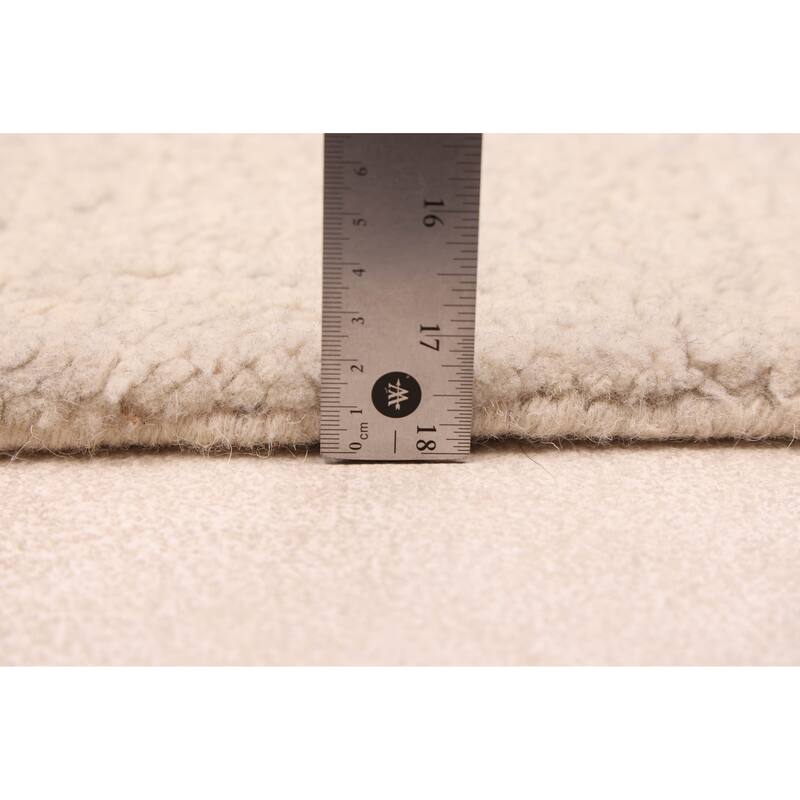 ECARPETGALLERY Hand-knotted Looma Light Grey Wool Rug - 8'2 x 9'9