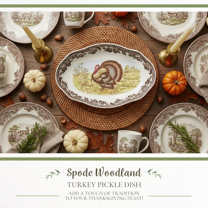 Spode Woodland Pickle Side Dish - 8.5 Inch