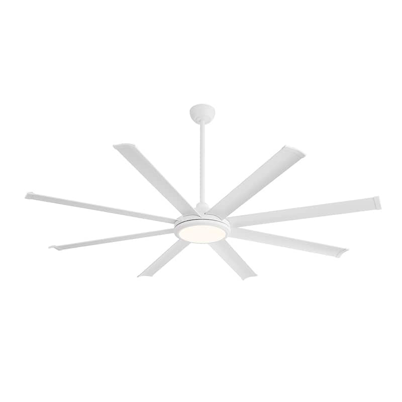 MLiAN 120 In. 8 Aluminium Blades Indoor Ceiling Fan with LED Light - 120" - White