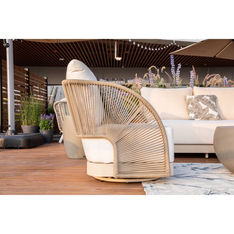 Malibu Outdoor Aluminum Swivel Chair with Sunbrella® Cushions