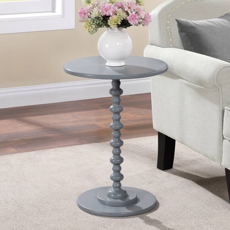 Convenience Concepts Palm Beach Round Spindle Table - Grey