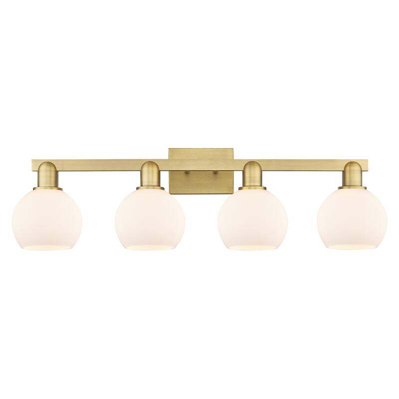 Innovations Lighting 716-4W-10-33 Athens Vanity Athens 4 Light 33" - Brushed Brass / Matte White