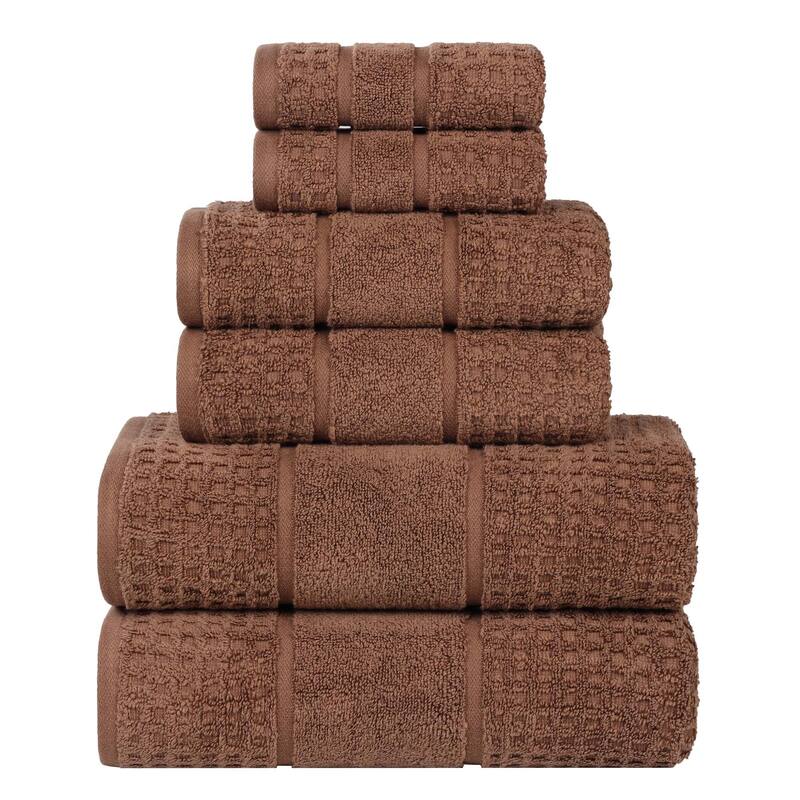Superior Napa Zero Twist Cotton Waffle 6 Piece Bathroom Towel Set