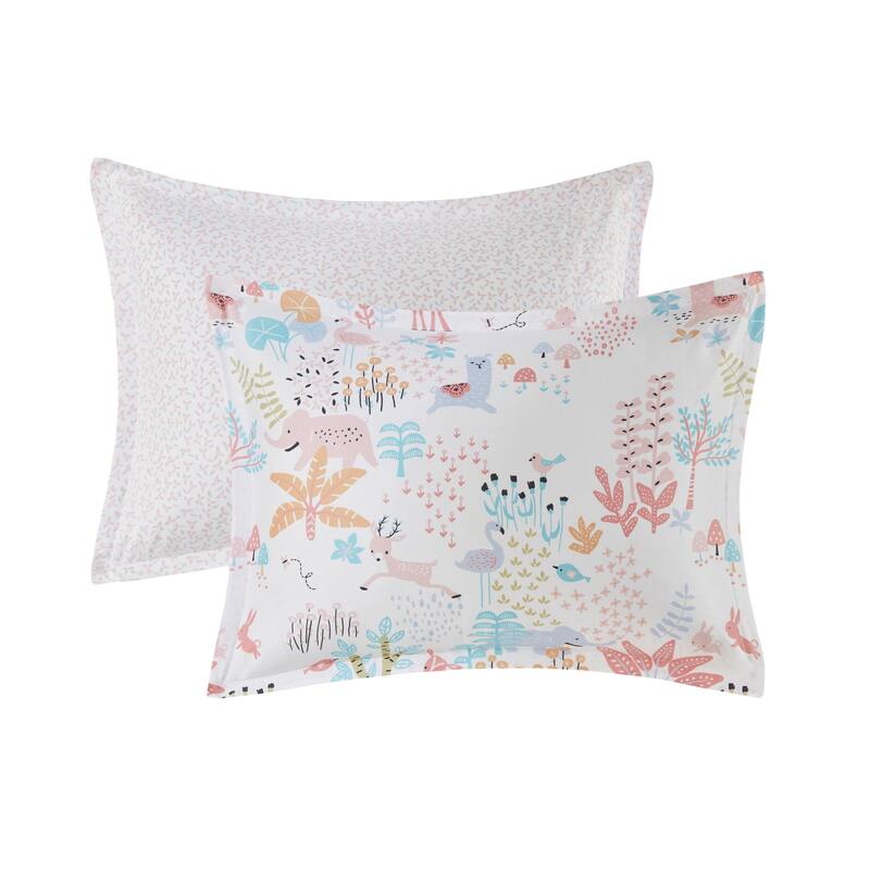 Intelligent Design Kids Kinsley Blush Woodland Animals Cotton Reversible Comforter Set
