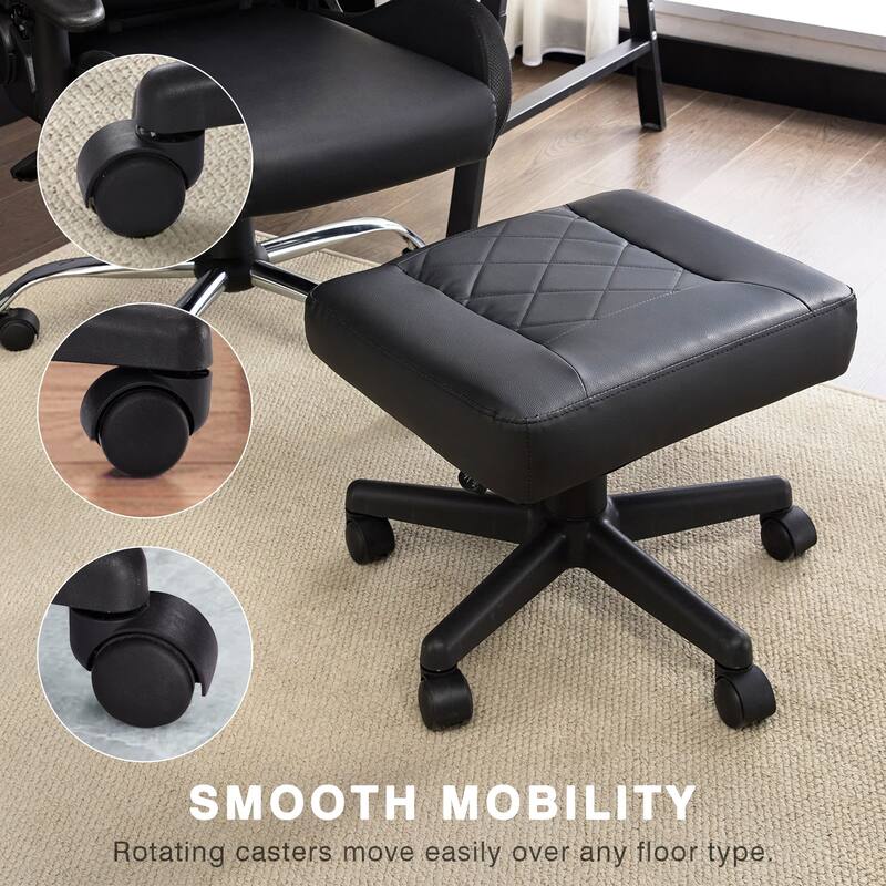 Multi-Use Footrest,Stool Adjustable Height Footrest Ottoman with Wheels, Ergonomic Foot Stool for Home Office