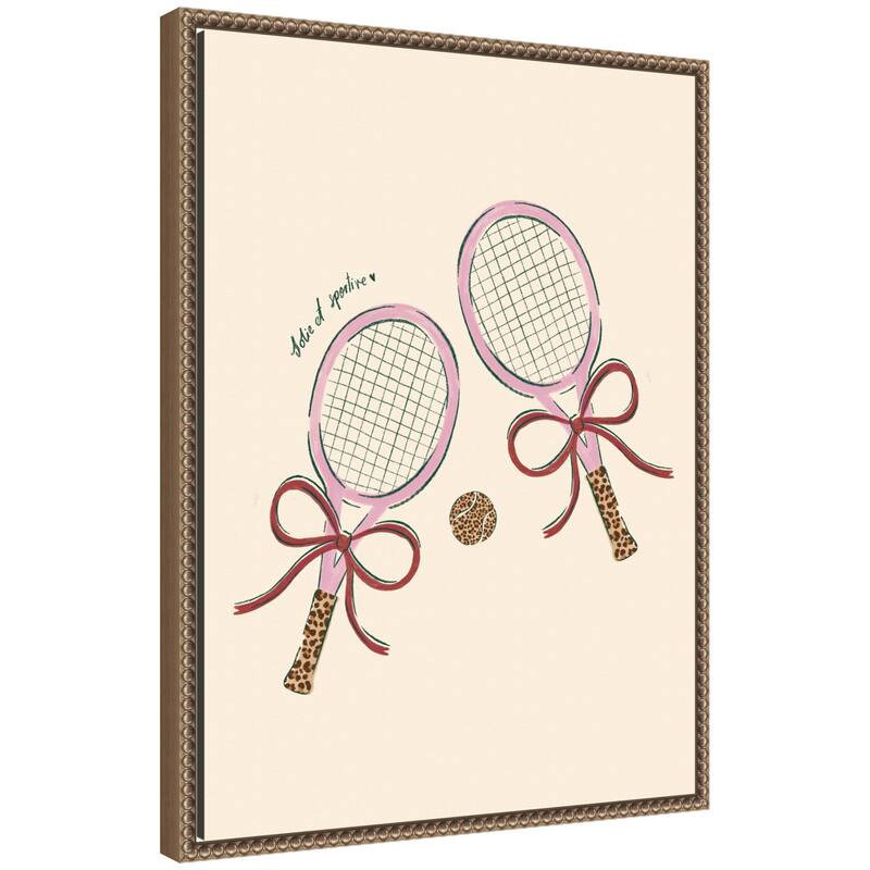 Kate and Laurel Tennis Club by Aislinn Simmonds Duchess Plum Framed Canvas Wall Art Print - 18 x 24