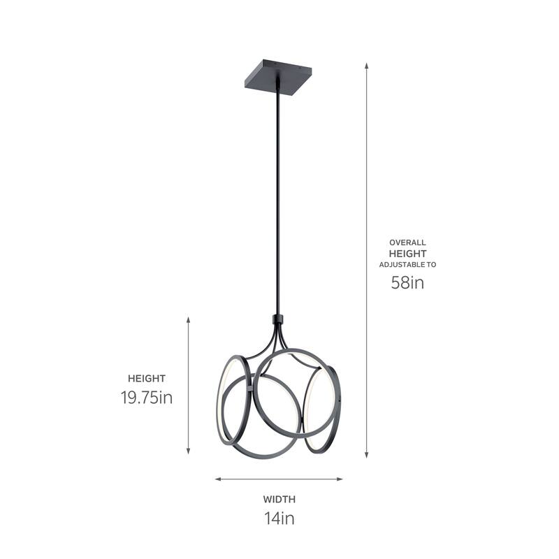 Kichler élan Ciri 19.75 inch Small LED Pendant Matte Black
