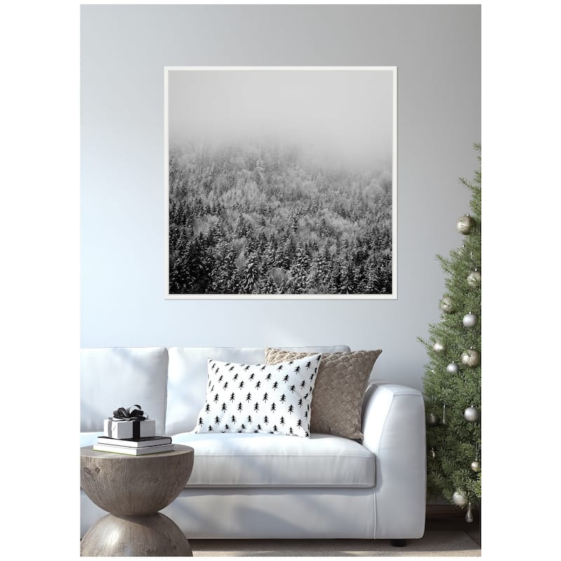 Kate and Laurel Sylvie Framed Canvas Lake Konigsee Snow Covered Trees by Laura Evans