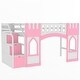 preview thumbnail 14 of 28, Twin Size Loft Bed with Storage Staircase and Window, Wood Twin Loft Bunk Bedframe w/Full-Length Guardrail, No Box Spring Needed