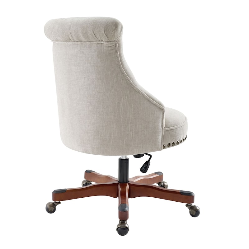 Tufted Plush Office Chair - 39.75" - Cream and Brown
