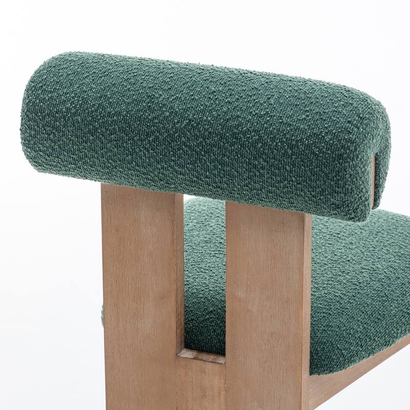 SEYNAR Set of 2 Modern Linen Upholstered Dining Chairs with Bolster Backrest