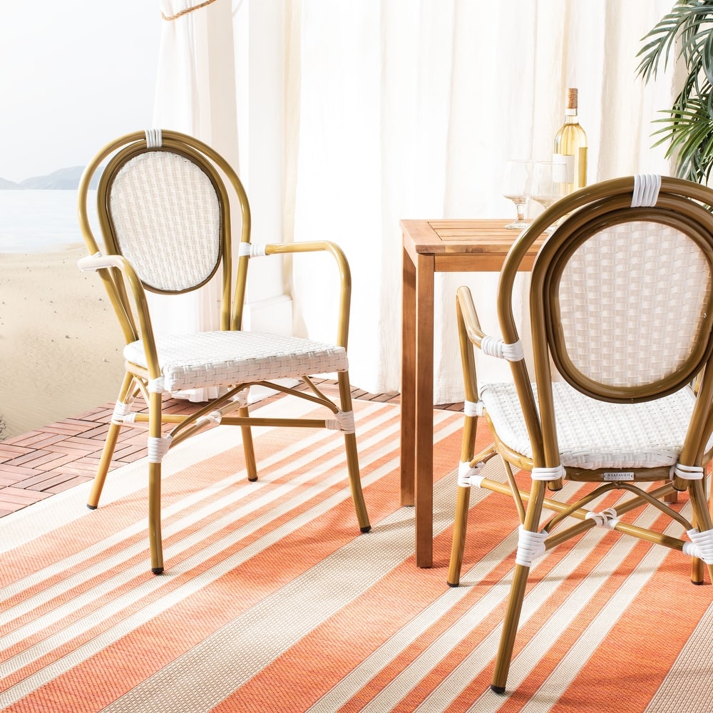 SAFAVIEH Felicity French Bistro Stacking Arm Chair (Set of 2) - 20W x 35D x 24H