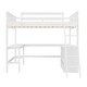 preview thumbnail 23 of 55, Full Size Wooden Loft Bed with Desk and Shelves, Space-Saving Design