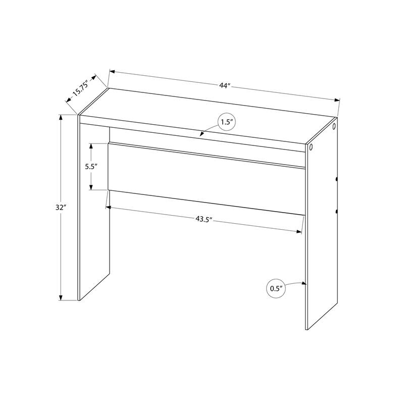 44" Stylish Modern Wood Top Console Table with Transparent Glass Base Modern Accent for Living Room - 44”L x 15.75”W x 32”H