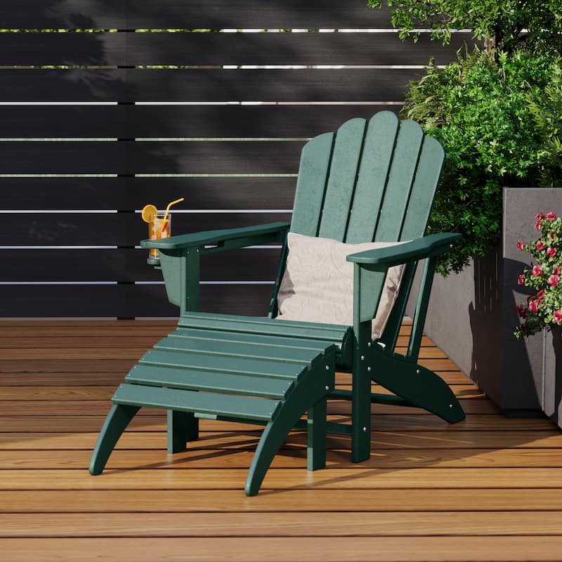 Aderson Outdoor Poly Adirondack Chair with Ottoman
