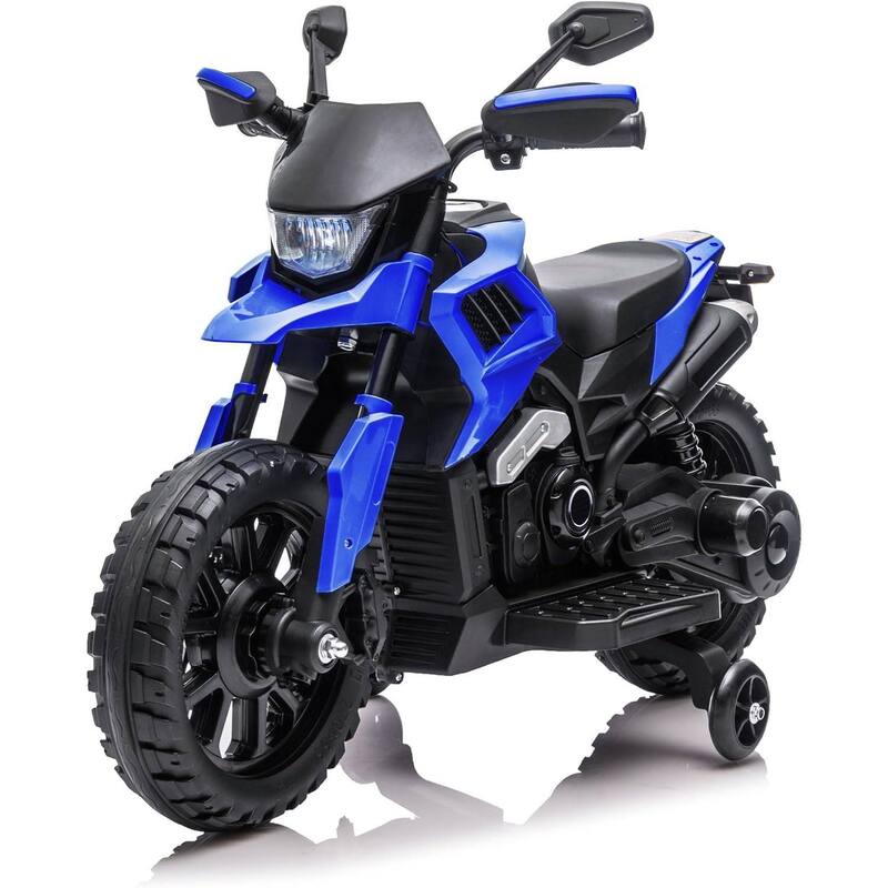 6v Motorcycle for Kids, Ride on Motorcycle with Traning Wheels for Best Kids Gift, Black - Blue