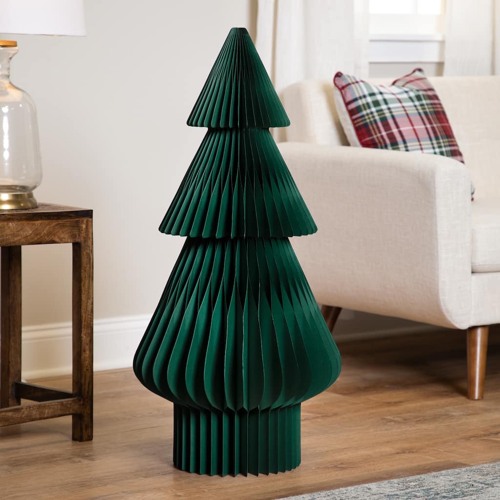 Accordion Honeycomb Foldable Paper Christmas Tree - 3' - Dark Green