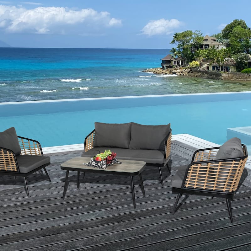 4 Pieces Outdoor Sofa Set