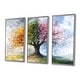 preview thumbnail 15 of 16, Designart - Pink Tree With Four Seasons - Tree of Life Canvas Wall Art Set - Traditional Framed Wall Art 3 Pieces