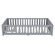 preview thumbnail 80 of 106, Twin/Full/Queen Size Floor Bed with Safety Guardrails for Kids, Wood Montessori Bedframe w/ Door, Children's Noiseless Beds