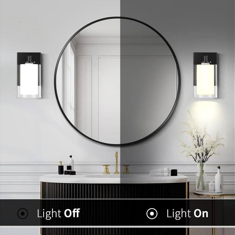 2 modern wall light black vanity lights glass bathroom light