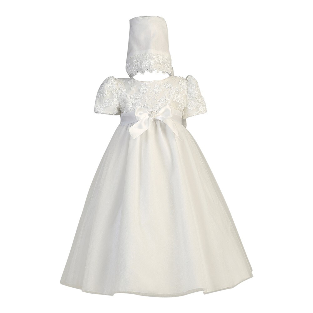 satin baptism dress