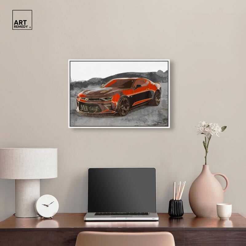 Red Sports Car Canvas by Art Remedy
