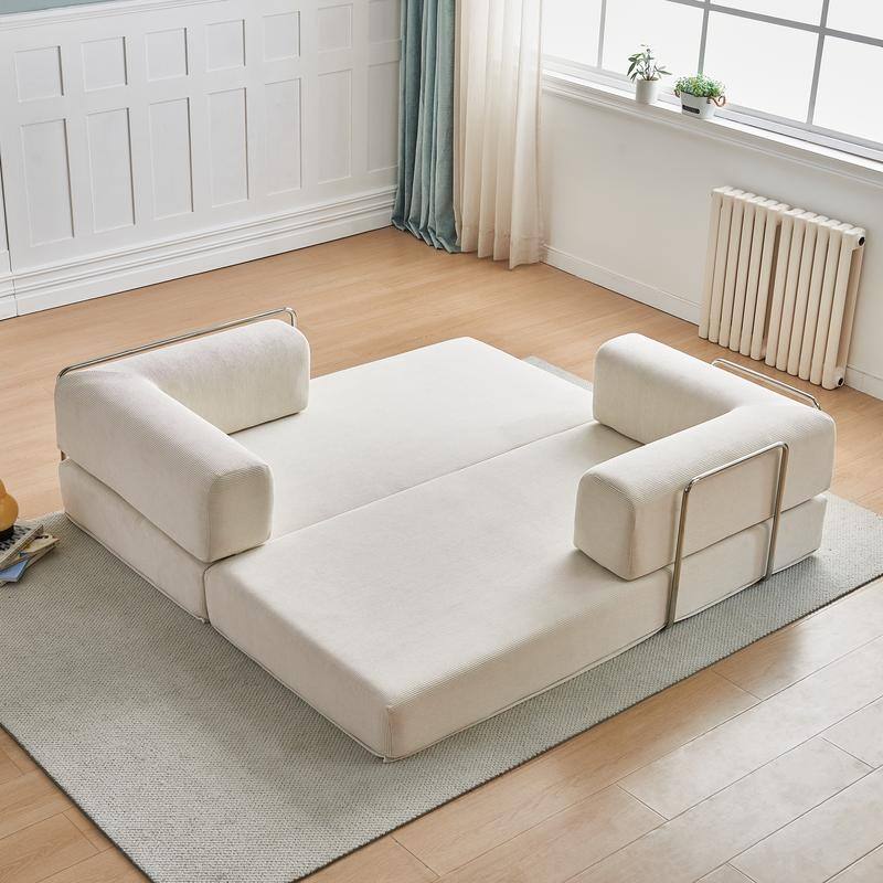 3-Seater Corduroy Sofa Bed, Multi-Functional Compact, Easy Assembly