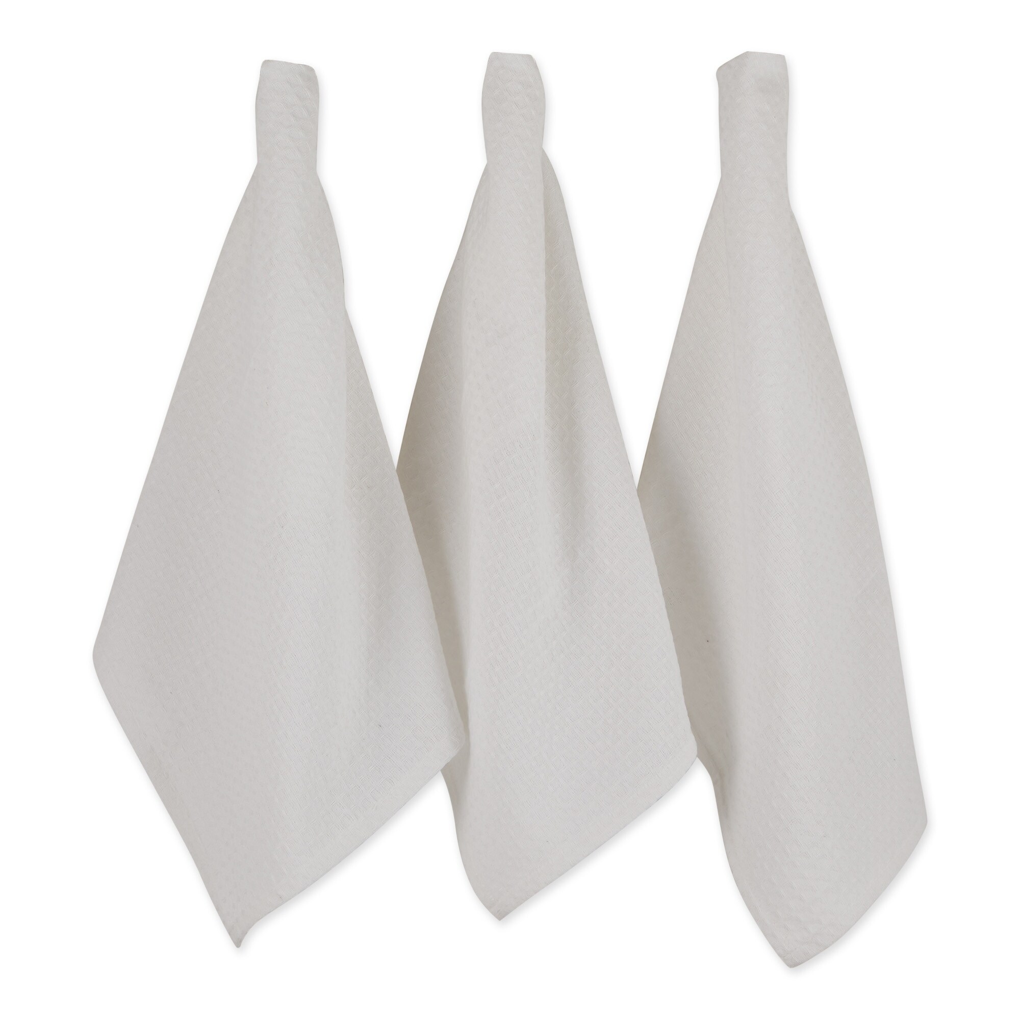 Set Of 6 White Recycled Cotton Waffle Dish Towel 26 White